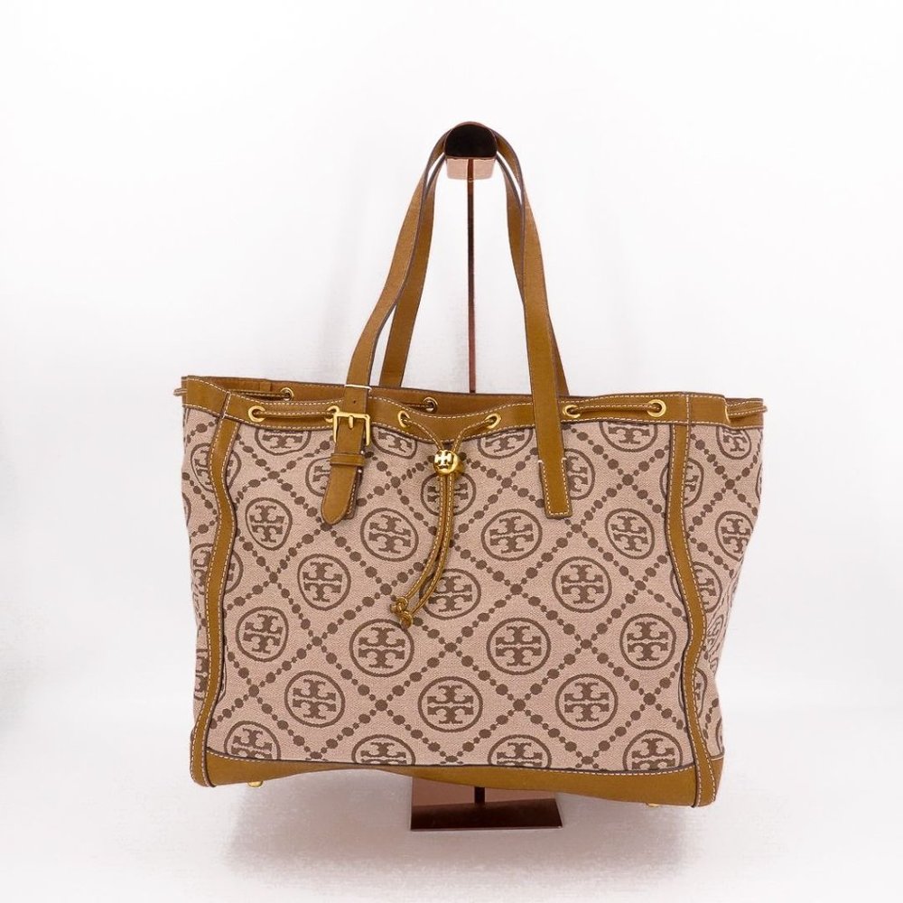 Tory Burch T Monogram Jacquard Tote Hazel Brown - Picture 10 of 13